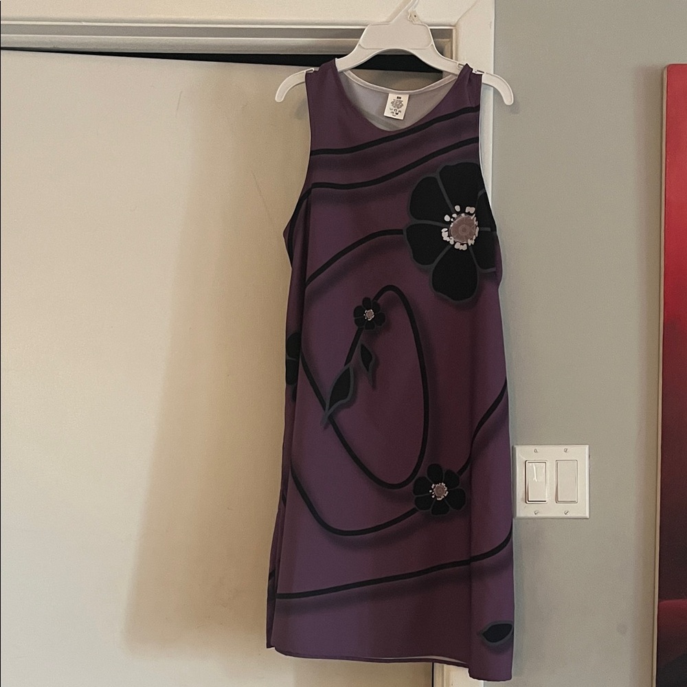 Purple Floral Mini Dress - Picture 1 of 1